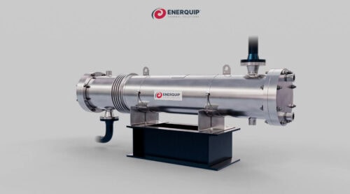 Straight tube heat exchanger with baffles